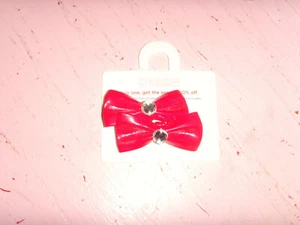 NWT Gymboree New York Girl Puppy School red hair bow barrettes clip rhinestone - Picture 1 of 1