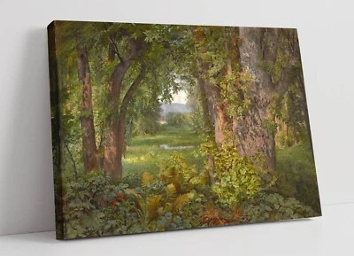 WILLIAM TROST RICHARDS, IN THE WOODS -FRAMED CANVAS WALL ART PICTURE PRINT - Image 1 of 2