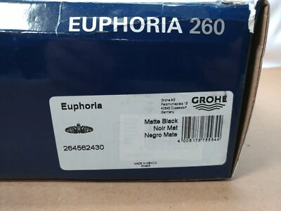 Многофункциональная круглая душевая насадка Grohe Euphoria 260 матовая черная 264562430 - Изображение 1 из 4