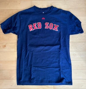 Boston Red Sox Jersey T Shirt Mike Lowell Retro Majestic Medium M Navy - Picture 1 of 8