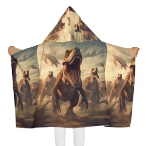 Youth Hooded Dino Towel - Picture 1 of 9
