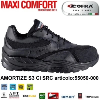 SCARPE ANTINFORTUNISTICA COFRA AMORTIZE S3 CI SRC pelle idrorepellente CORDURA
