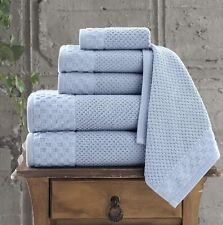 Boston 6pc Bath Towel Set Hand Washcloth 600 GSM Quick Dry Cotton Soft Absorbent