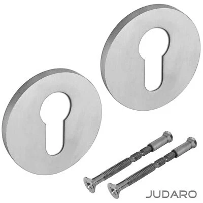 Rosette Pair Profile Cylinder PZ Stainless Steel Rosettes Door Handle Cover Key - Image 1 of 3