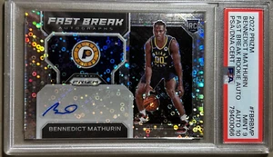 2022 PANINI PRIZM SILVER FAST BREAK PSA AUTO 10 CARD 9 ROOKIE BENNEDICT MATHURIN - Picture 1 of 2