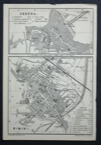 1899 Antike Topographie = CESENA UND RIMINI = MASSSTAB 1:15500 - Bild 1 von 1