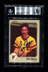 1983 FLEER ERIC SHOW #372 PADRES SIGNED AUTO BECKETT BAS - Picture 1 of 2