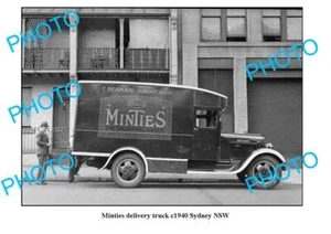 OLD LARGE PHOTO SYDNEY NSW SWEETACRES MINTIES DELIVERY TRUCK c1940 - Picture 1 of 1