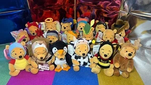 Job Lot • Winnie The Pooh Disney Store Plush Beanies Dressed Up • With Tag •x 17 - Picture 1 of 21