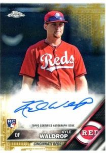 2016 Topps Chrome Gold Refractor Kyle Waldrop #RA-KW Reds 08/50 - Picture 1 of 2