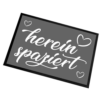 Fußmatte mit Spruch | hereinspaziert | 60x40cm  Schmutzfangmatte Türmatte - Bild 1 von 4