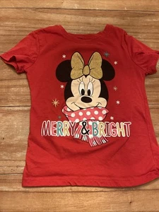 Girls Size M Disney Minnie Mouse Christmas T-shirt - Picture 1 of 4