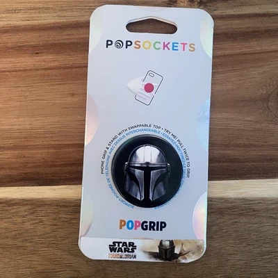 PopSockets Popgrip Star Wars Mandalorian Helmet Swappable Phone Grip & Stand New - Image 1 of 3