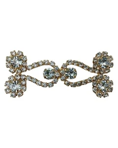 Gancio Alamaro Gioiello Metallo Oro Strass Argento 7,5x3 Cm 080204.G - Imagen 1 de 3