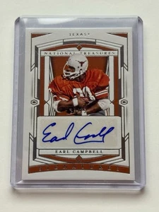 2020 National Treasures Collegiate Silver Auto EARL CAMPBELL /25! - Bild 1 von 2