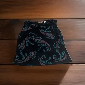 Notations black , Purple, Teal paisley Casual Tank Top Sz-L Women - Picture 1 of 6