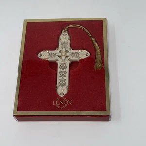 Lenox Kreuz Christbaumschmuck Gold mit Perlen Box inklusive - Bild 1 von 6