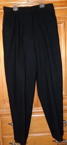 Vintage Requirements Size 16 Black 100% Wool Dress Pants Lined Pleated USA MADE - Picture 1 of 3