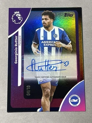 2025-26 Topps Premier League Premier Georginio Rutter Black Rainbow Auto /10 NM - Image 1 of 2