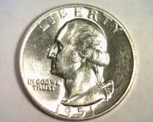 1951-D WASHINGTON QUARTER CHOICE ABOUT UNCIRCULATED++ CH. AU++ NICE ORIGINAL - Picture 1 of 2