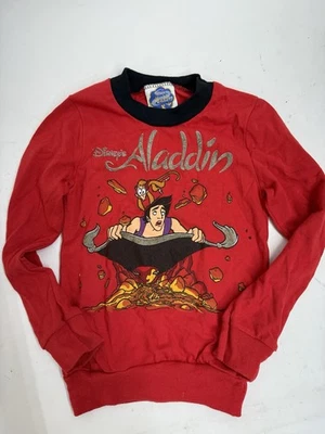 RARE Vtg 90s Disney Aladdin and Abu Kids LS Shirt Size Medium 5/6 - Image 1 of 4