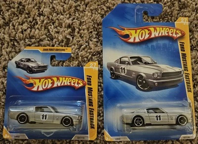 2008 Hot Wheels 65 Ford Mustang Fastback Rare Chrome OH5 Wheels and Short Card - Image 1 of 2