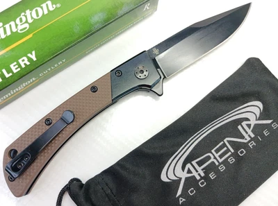 Navaja de bolsillo de acero Remington D2 G10 rodamiento de bolas pivote EDC hoja para zurdos coyote Foto 1 de 4