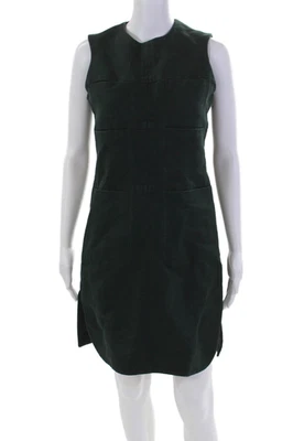 Carven Womens Sleeveless Crew Neck Mini Sheath Dress Green Cotton Size IT 36 - Image 1 of 4