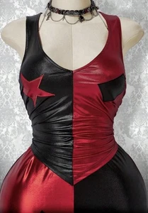 Glänzendes PU Leder Metallic Harlekin Füchsin Cosplay Kostüm PLUS 3XL 3X NEU - Bild 1 von 8