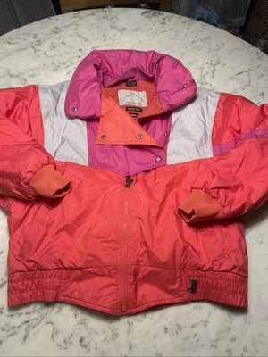 Chaqueta de ciervo vintage rosa púrpura blanco para mujer M Gore-Tex esquí nieve aislante Foto 1 de 4
