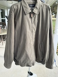 London Fog XXL olivgrüne Bomberjacke Full Zip Mesh gefüttert Breaker - Bild 1 von 10