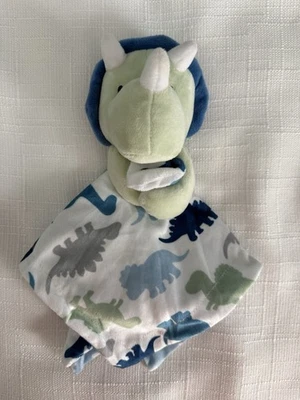 Cobertor de segurança Baby Essentials dinossauro tricerátopo bebê pelúcia brinquedo macio amoroso - Imagem 1 de 4