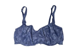 Victoria's Secret 36DD Bra Dusty Blue Lace Underwire Push Up No Padding EUC - Picture 1 of 9