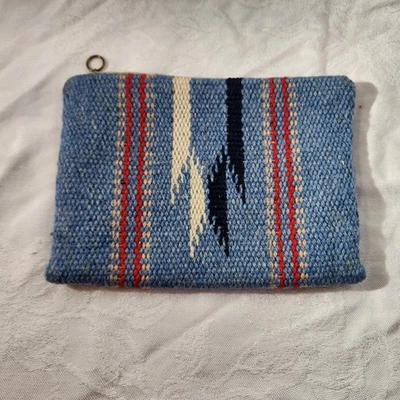 Bolso sin asas monedero tejido azul Chimayo vintage nativo del suroeste Foto 1 de 4