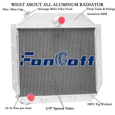4 Rows RADIATOR Fits 1951~1957 INTERNATIONAL HARVESTER L/R/S SERIES TRUCK 3.9L Foto 1 de 4