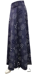 PAT SANDLER 1970s Maxi Skirt Navy Blue Polka Dots A-line for PAT'S PLACE 1970s - Picture 1 of 23