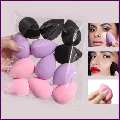 Esponja de maquillaje multicolor licuadora belleza huevo cosmético soplo base suave 12 un. - Imagen 1 de 4