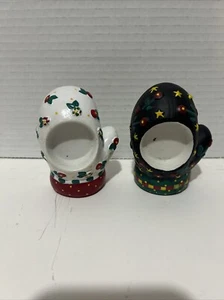 Mary Engelbreit Set of 2 Mitten Shaped Tea Light Holders Winter Whimsical Vo - Picture 1 of 2