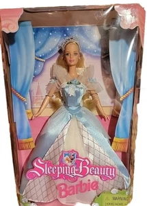 Collectors Edition Sleeping Beauty Barbie Musical Pillow Eyes Open Close1998 NEW - Picture 1 of 3