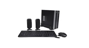 Pixxo CB-509E Mini-ITX Steel Black Computer Case w Speaker Keyboard Mouse Power - Picture 1 of 5