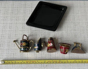 Miniature canal/bargeware painted doll house household items multicoloured - Picture 1 of 8