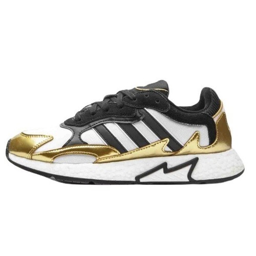 Sneakers ADIDAS Tresc Run nere e oro metallizzato design ispirato agli anni '90 taglia 7M 8W