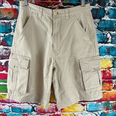 Shorts estilo cargo colorido cáqui Plugg Y2K tamanho 30. 100% algodão - Imagem 1 de 4