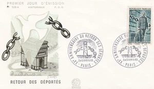 FRANCE 1965 FDC RETOUR DES DEPORTES YT 1447 - Foto 1 di 1