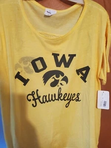 IOWA HAWKEYES-NCAA Touch (By Alyssa Milano) Women's T-Shirt Large- Mesh Back - Picture 1 of 3