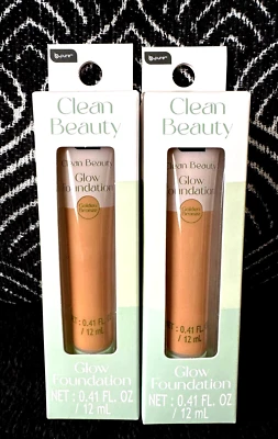 2pk B PURE CLEAN BEAUTY GLOW GOLDEN BRONZE NIACINAMIDE ALOE FOUNDATION CONCEALER - Image 1 of 4