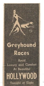 Hollywood FL 1953 Kennel Club periódico anuncio galgo carreras-carreras de perros - Imagen 1 de 2