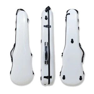 New 4/4 Full Size Violin Case Carbon Fiber Hard Shell White Lightweight durable - Picture 1 of 6