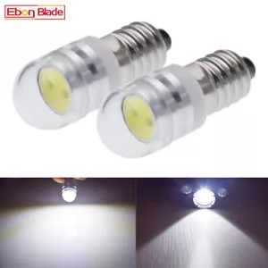 2Pc E10 1447 LED Bulb DC 6V Volt White MES COB Screw For Torch Bike Bicycle Lamp - Picture 1 of 7