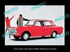 Old 8X6 Historic Photo Of 1966 Ford Cortina Saloon Launch Press Photo